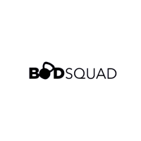 the logo for boosquad on a black background
